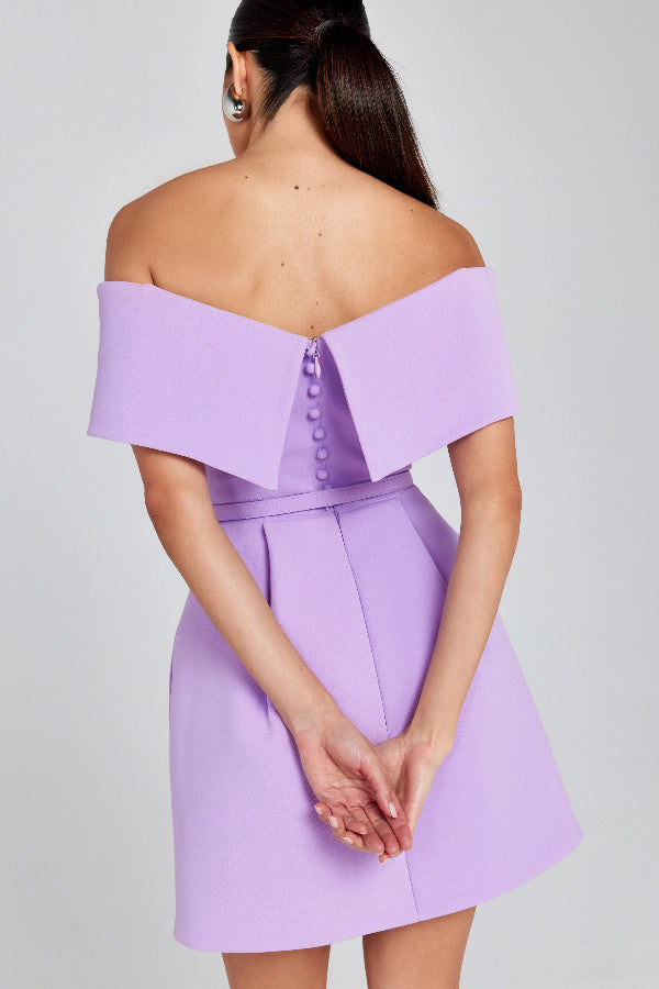 EP | Elégante Soirée Revers Bandeau Ceinture amovible Mini Robe Pochée