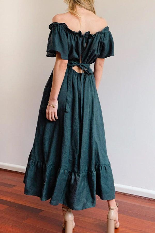 EP | ROBE MIDI RUCHÉE ÉPAULES NUES