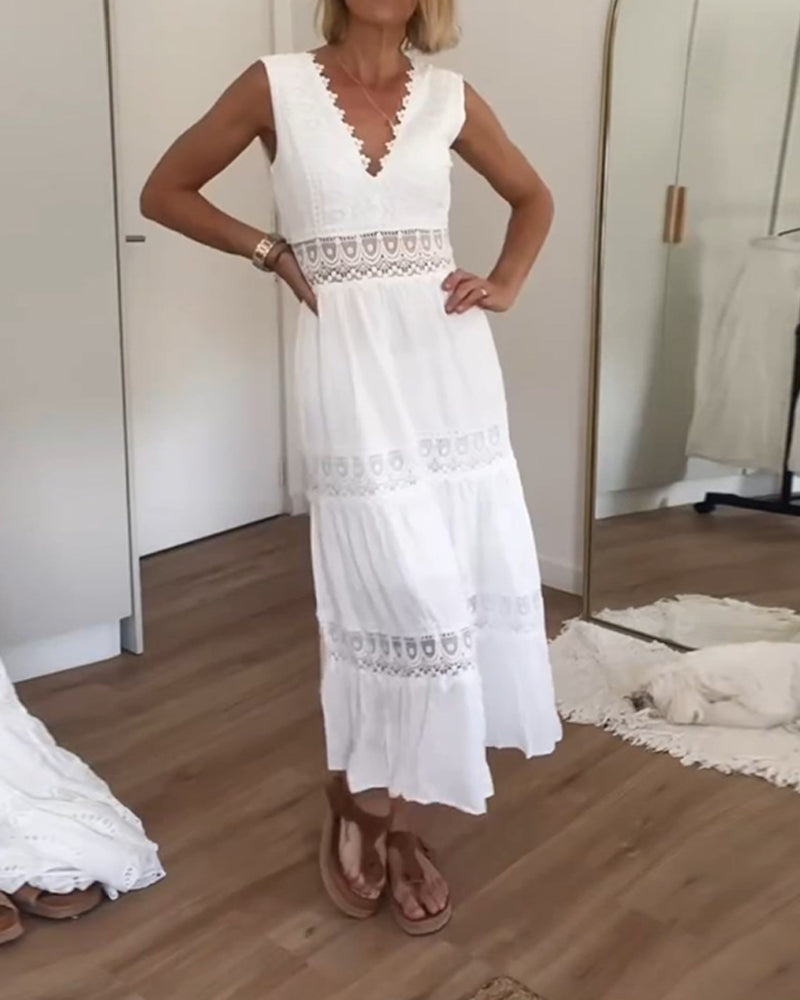 EP | Robe réservoir en dentelle avec décolleté en V