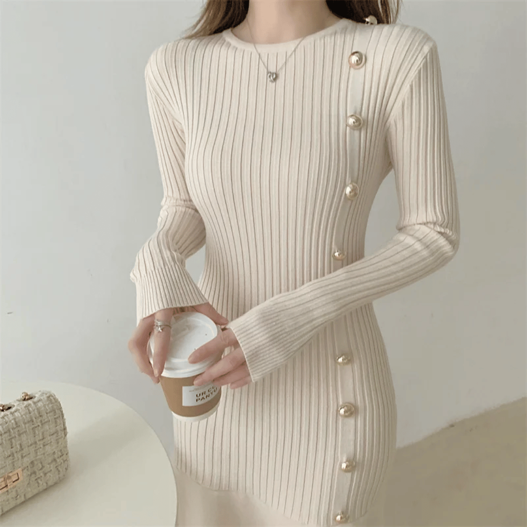 EP | robe midi élégante à côtes pour femmes