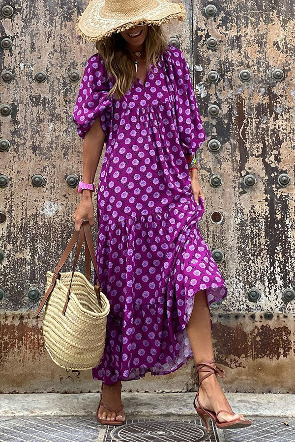 EP | Robe midi avec manches bouffantes