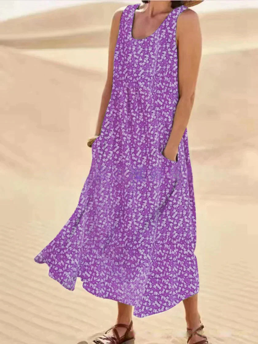 ND | Maxi-robe fleurie avec détail de poche
