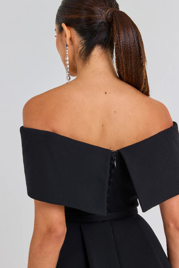 EP | Elégante Soirée Revers Bandeau Ceinture amovible Mini Robe Pochée