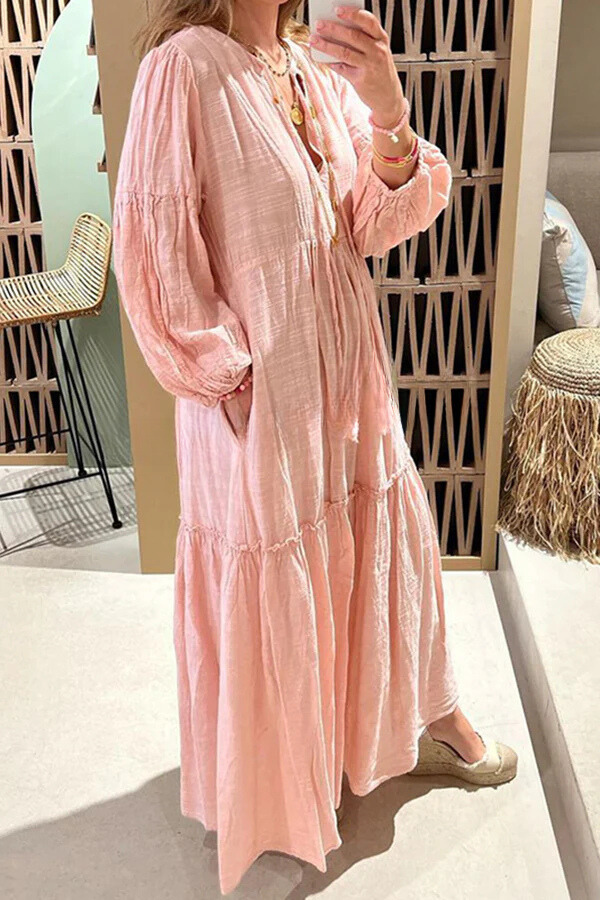 EP | Take Me To Cabo Ethnique Unique Bouton Imprimé Chemise Libre Robe Midi