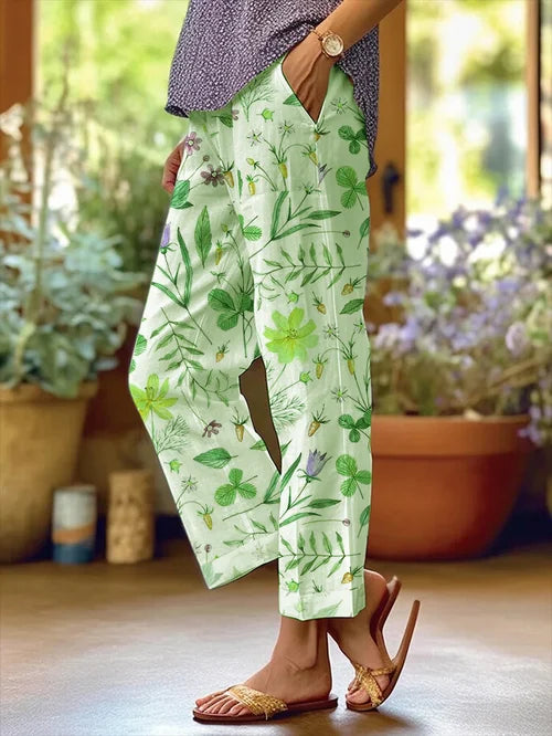 ND | Women's Floral Design Lose Sac Patchwork Casual Pantalon