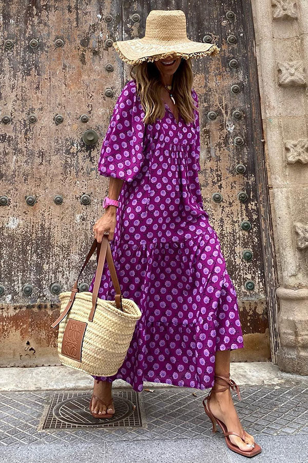 EP | Robe midi avec manches bouffantes