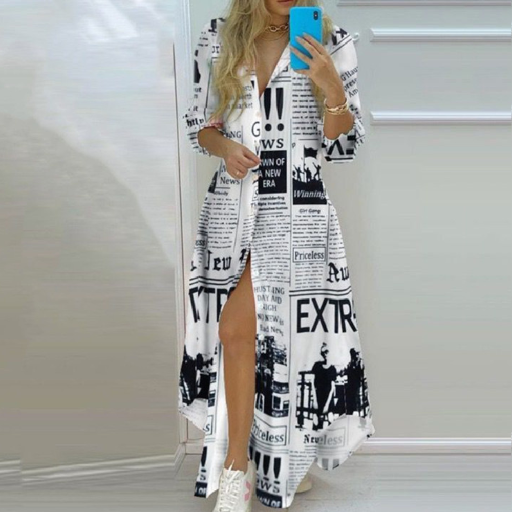 EP | robe maxi élégante à manches longues pour les occasions décontractées et formelles