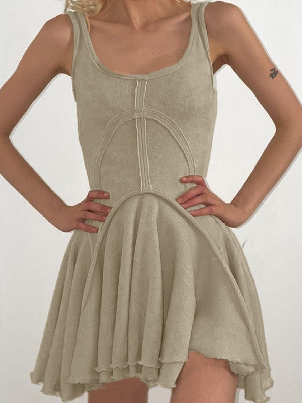 EP | Patchwork Mini-robe sans manches bodycon