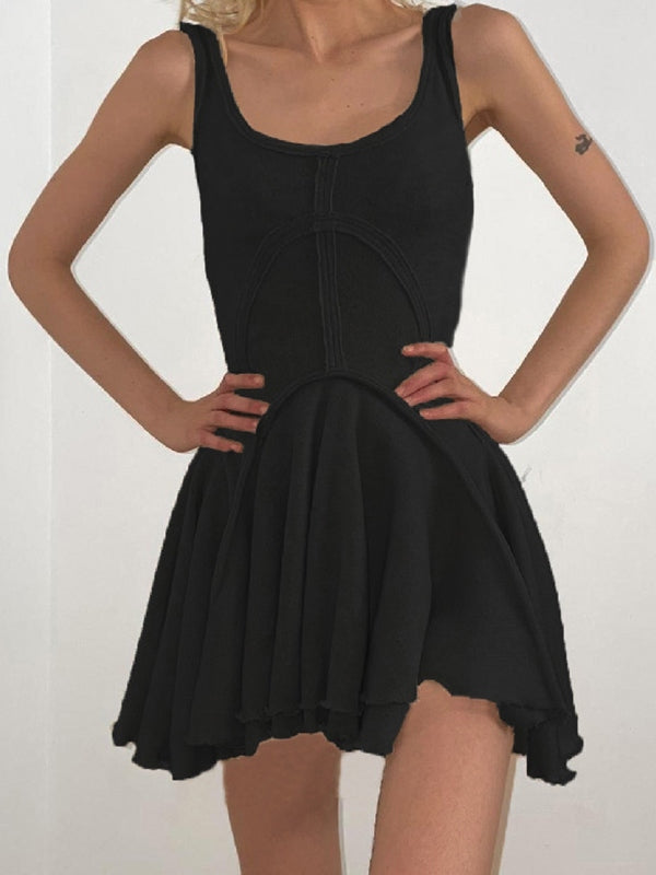 EP | Patchwork Mini-robe sans manches bodycon