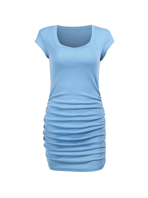 EP | Mini-robe bodycon simple avec volants