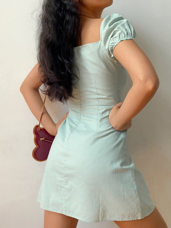 EP | Mini-robe vintage à manches bouffantes