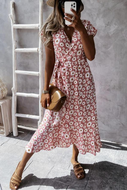 EP | Robe midi avec imprimé marguerite