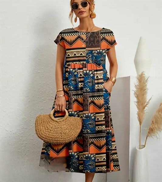 EP | Robe midi élégante avec imprimé floral