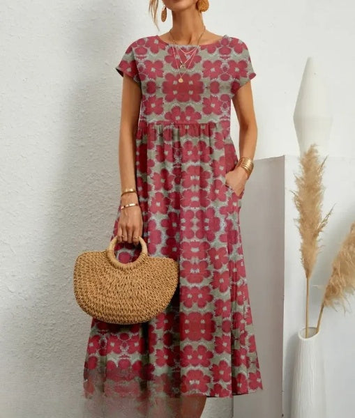 EP | Robe midi élégante avec imprimé floral