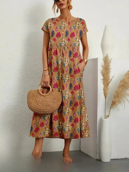 EP | Robe midi élégante avec imprimé floral