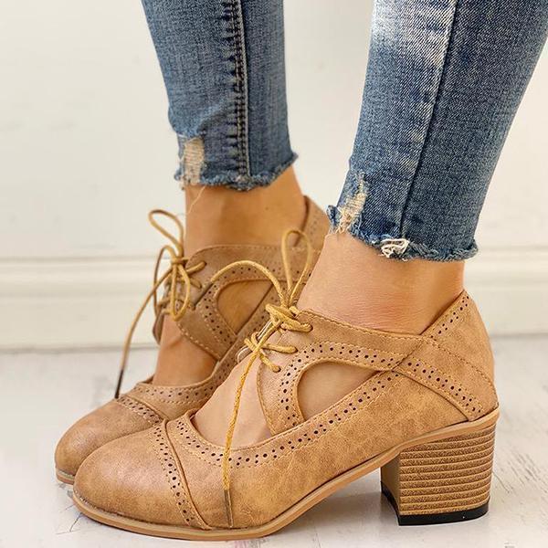 ND | Chaussures à lacets rétro avec découpe