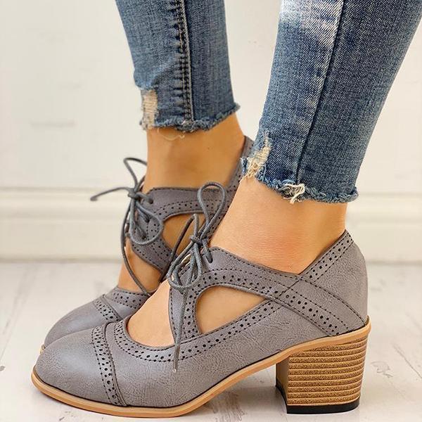 ND | Chaussures à lacets rétro avec découpe