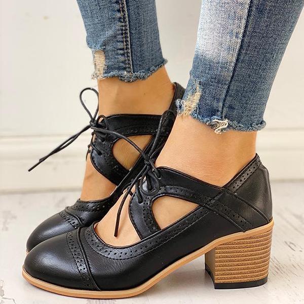 ND | Chaussures à lacets rétro avec découpe
