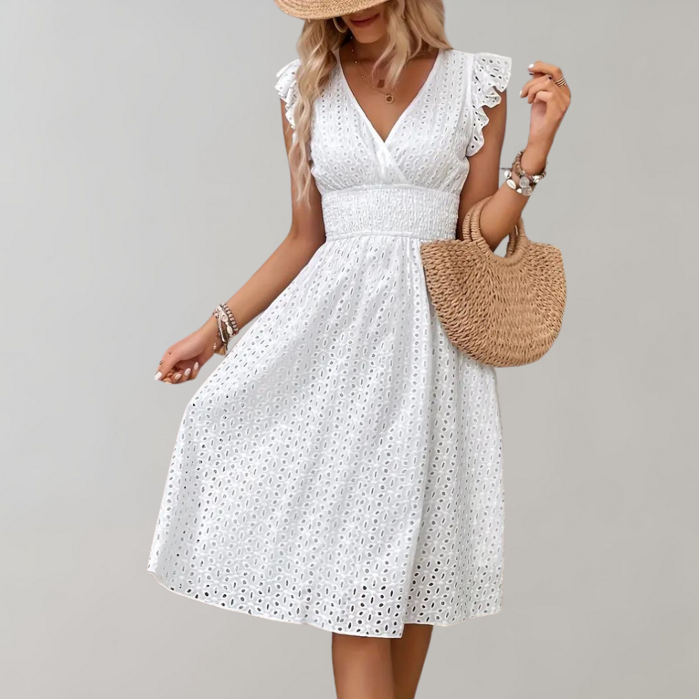 EP | robe midi élégante pour femmes avec manches froncées