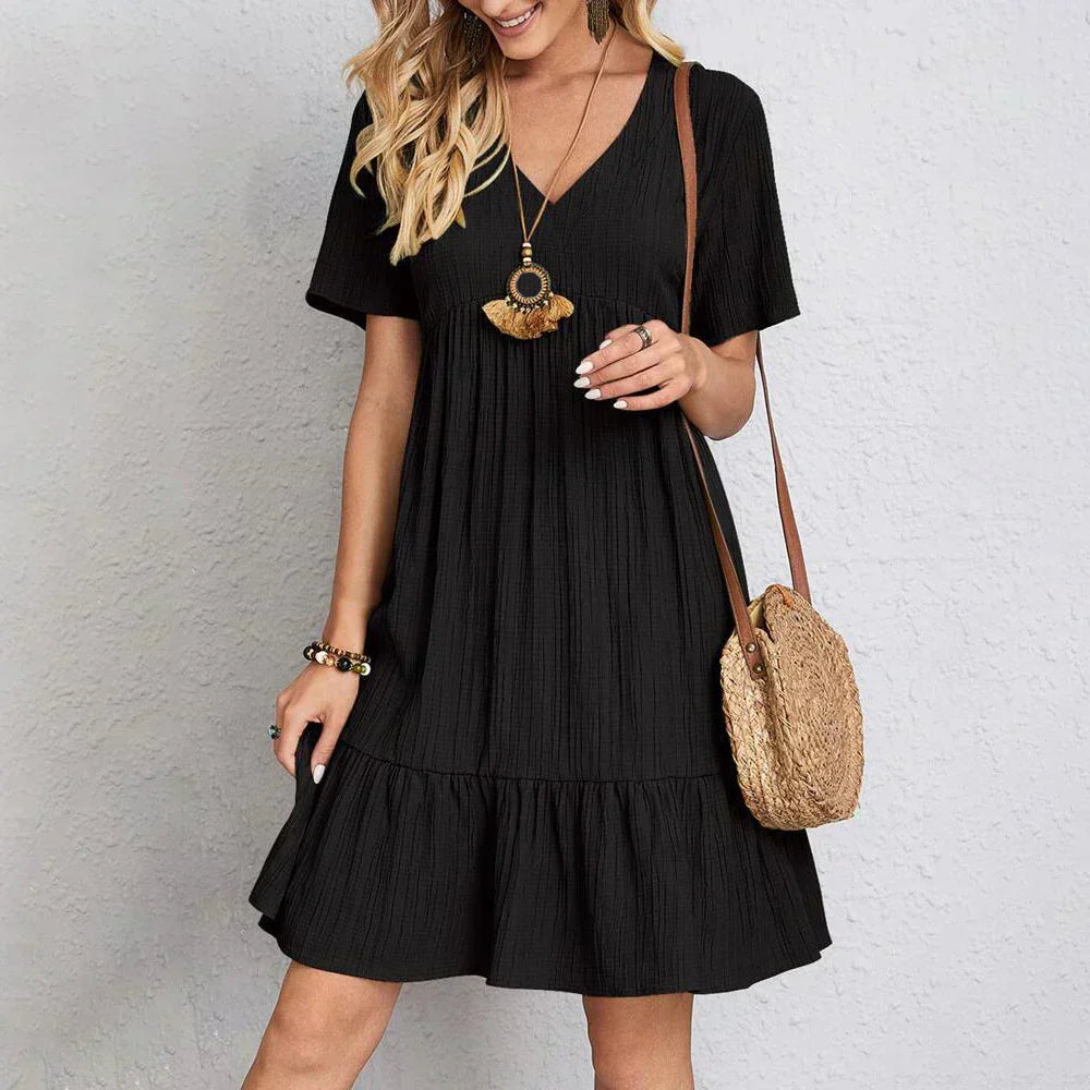 EP | Tendance boho ruffle ourlet mini robe