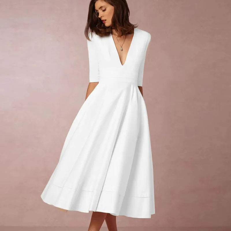 EP | robe midi élégante au look vintage pour femmes