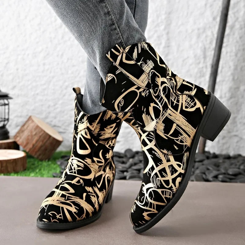 2024 Hot Sale Ladies Shoes Side Zipper Women's Boots Fashion Plus Size Modern Boots Women New Crystal Round Toe Mid-Calf Boots