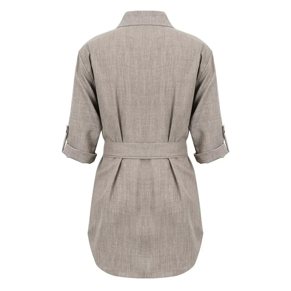 EP | Mini-robe élégante Col V profond Manches 3/4 Mode femme