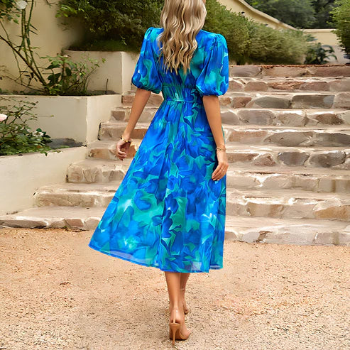 EP | Vintage Glam Robe midi à manches lanterne