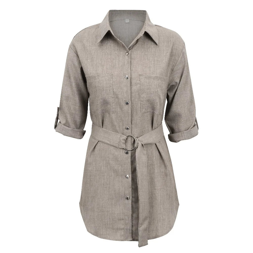 EP | Mini-robe élégante Col V profond Manches 3/4 Mode femme