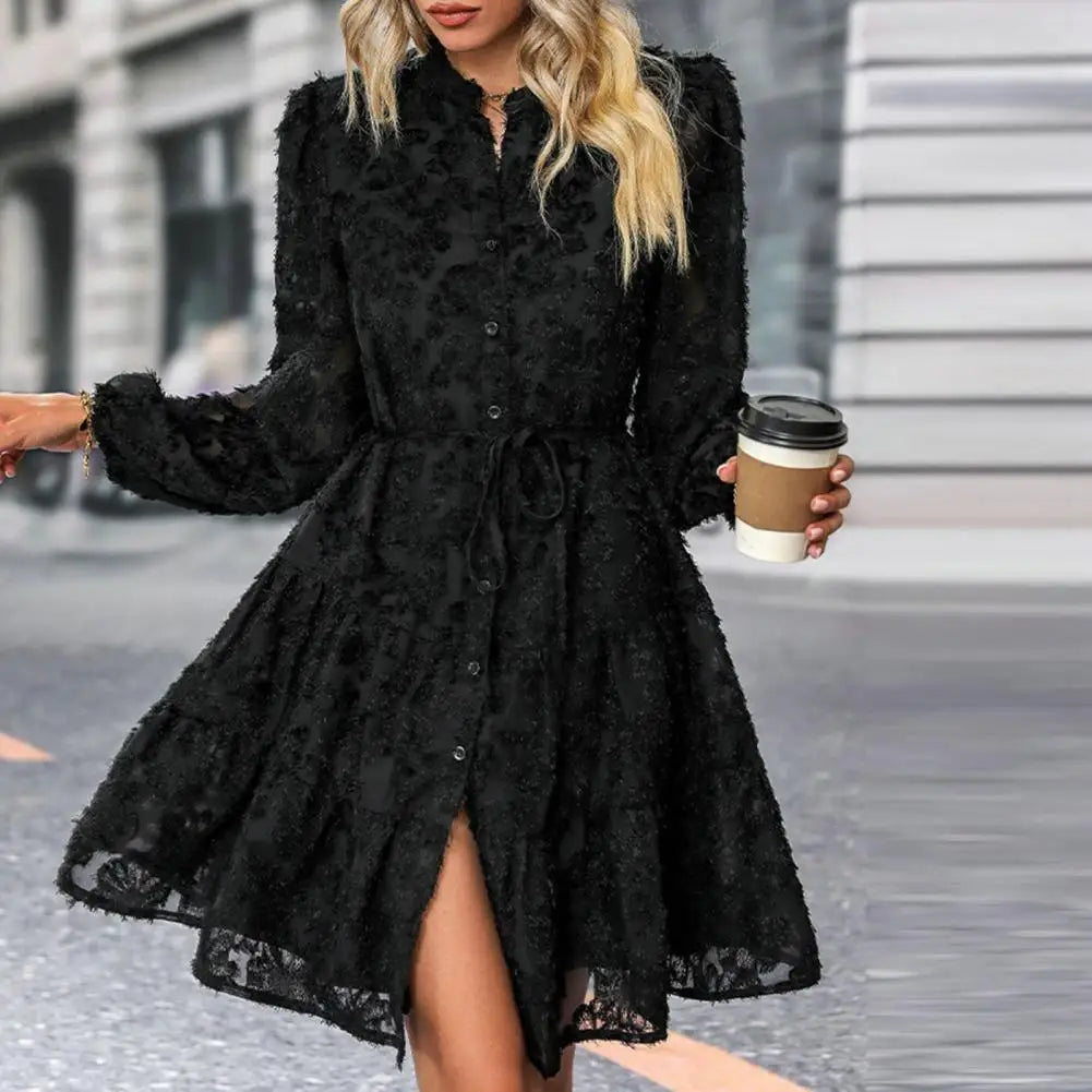 EP | Robe midi élégante en dentelle en ligne A