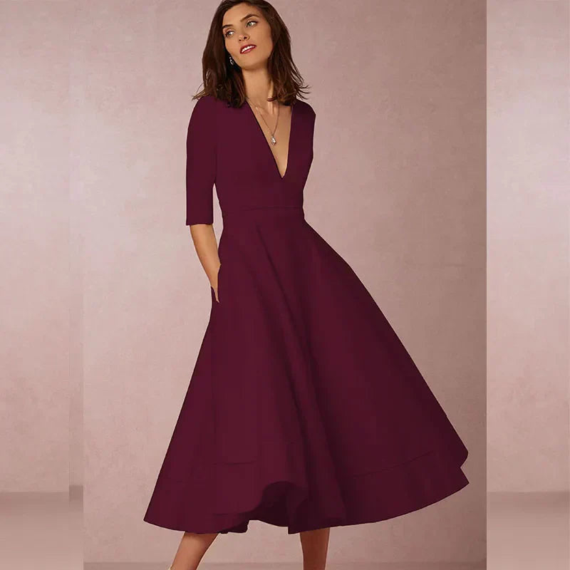 EP | robe midi élégante au look vintage pour femmes