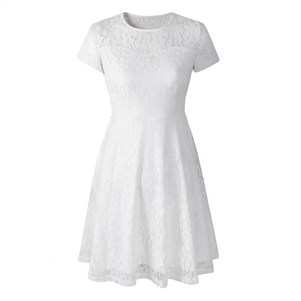 EP | Elégante mini robe d'été plus size A-ligne col rond Style