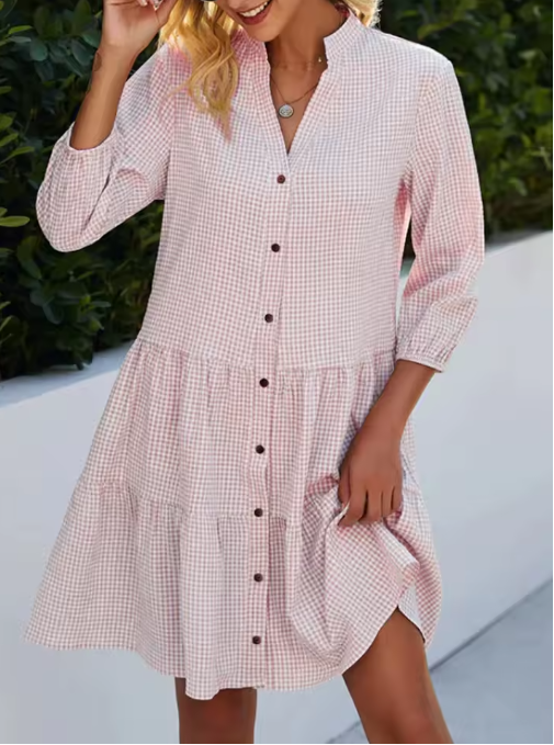 EP | Mini-robe femme à chemise ample et col en V