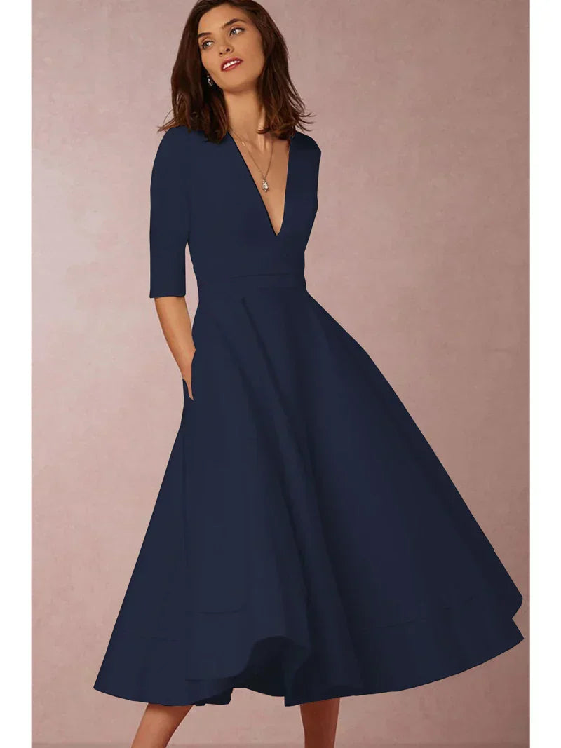 EP | robe midi élégante au look vintage pour femmes