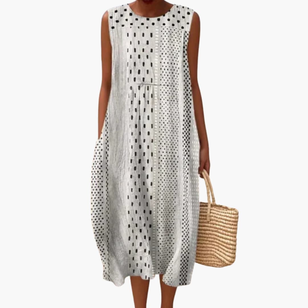 EP | Robe midi sans manches pour femme avec lien dans le dos et poches