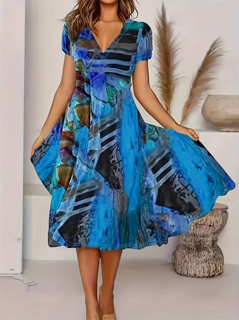 EP | Robe boho décontractée à manches courtes