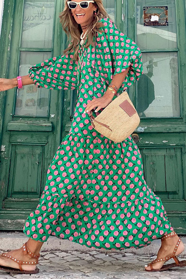 EP | Robe midi avec manches bouffantes