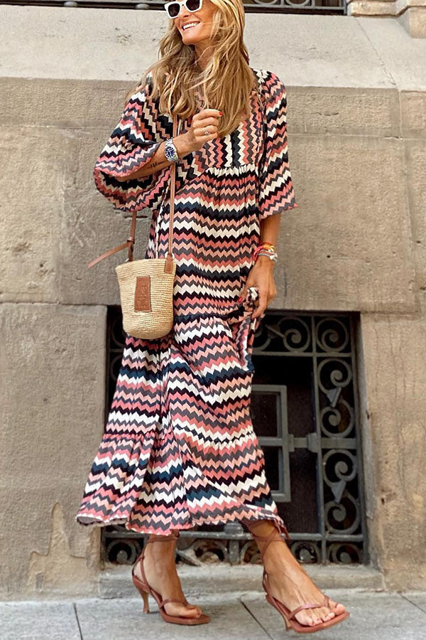 EP | Robe midi avec manches bouffantes