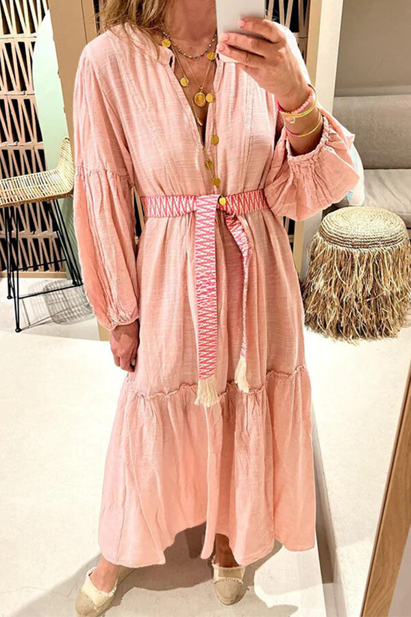 EP | Take Me To Cabo Ethnique Unique Bouton Imprimé Chemise Libre Robe Midi