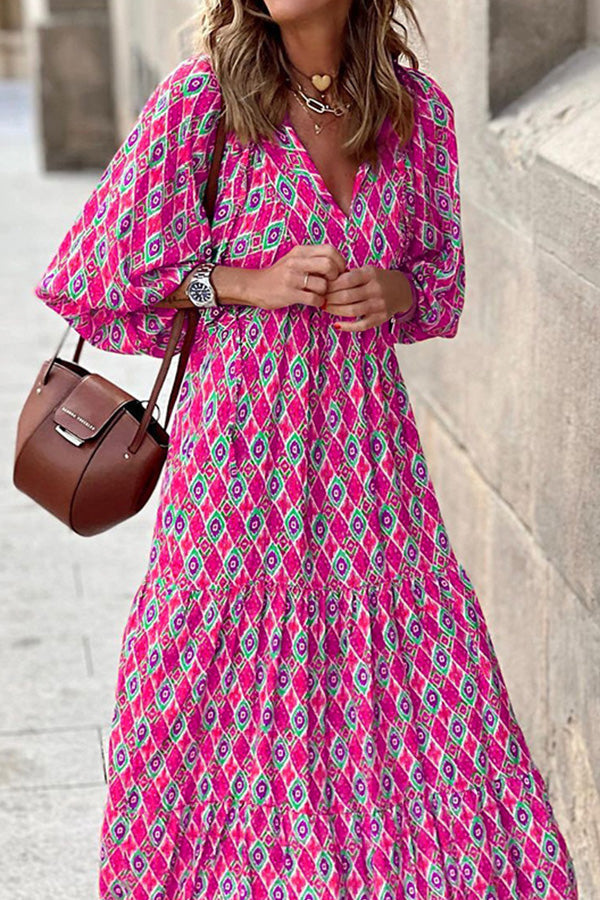 EP | Robe midi bohème à manches courtes