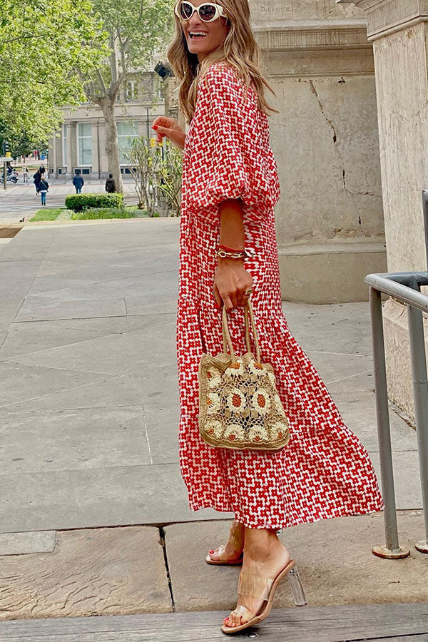 EP | Robe midi avec manches bouffantes