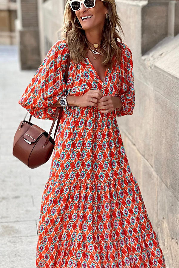 EP | Robe midi avec manches bouffantes