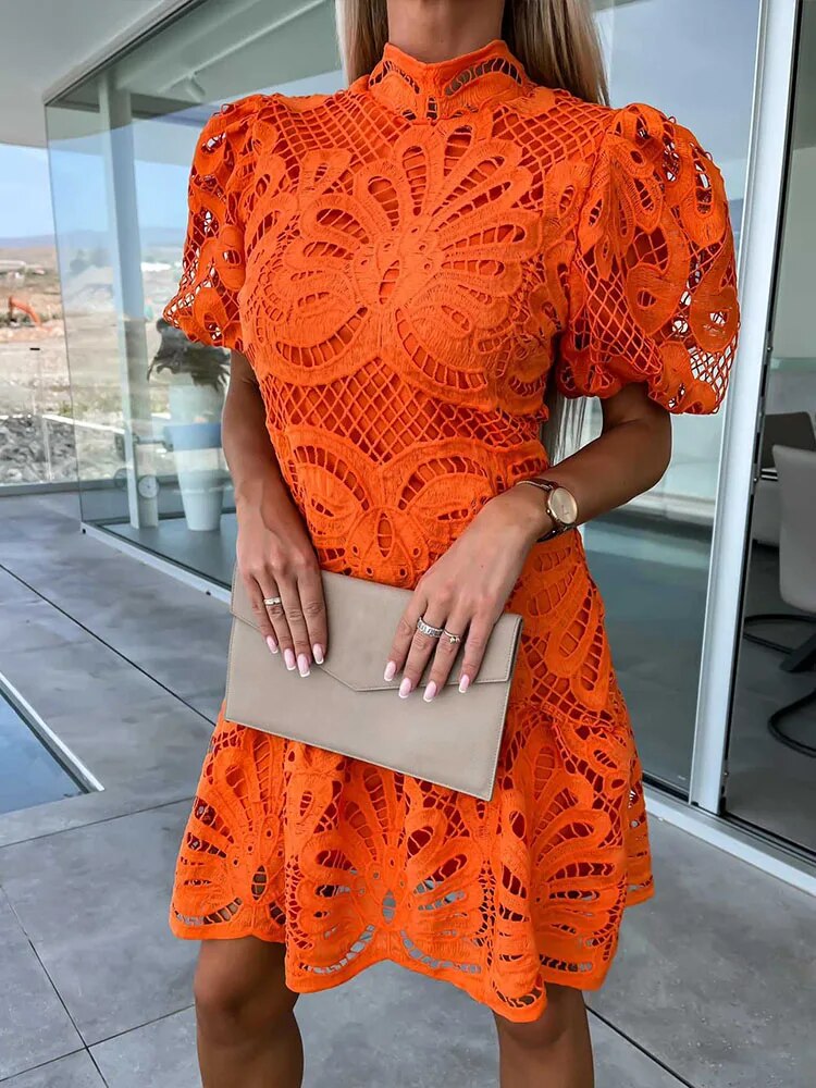 EP | robe midi élégante pour femmes avec manches bouffantes