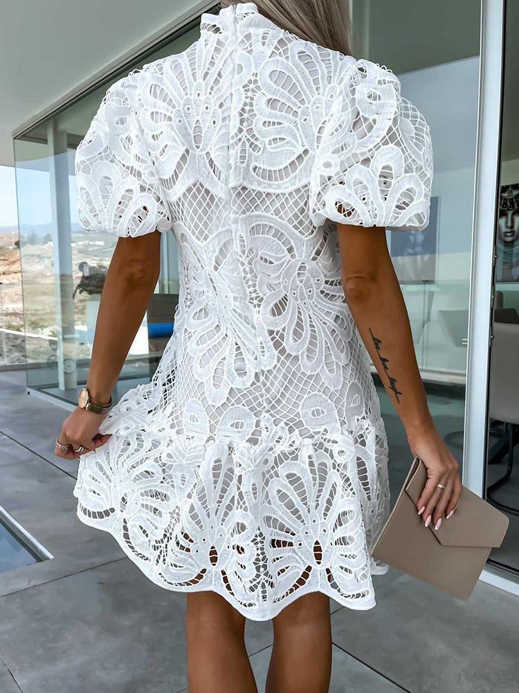 EP | robe midi élégante pour femmes avec manches bouffantes