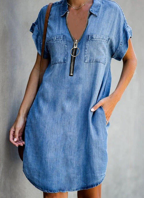 ND | col zippé Slim Fit Robe en jean
