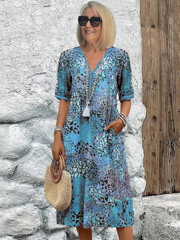 EP | Robe midi vibrante avec poches pour femmes
