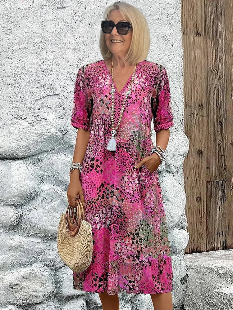 EP | Robe midi vibrante avec poches pour femmes