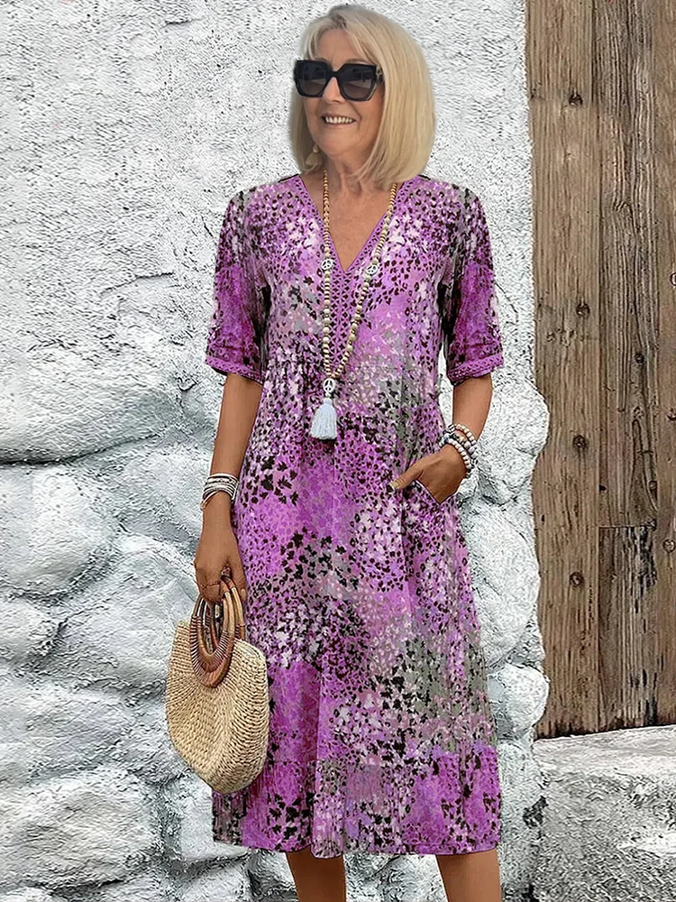 EP | Robe midi vibrante avec poches pour femmes