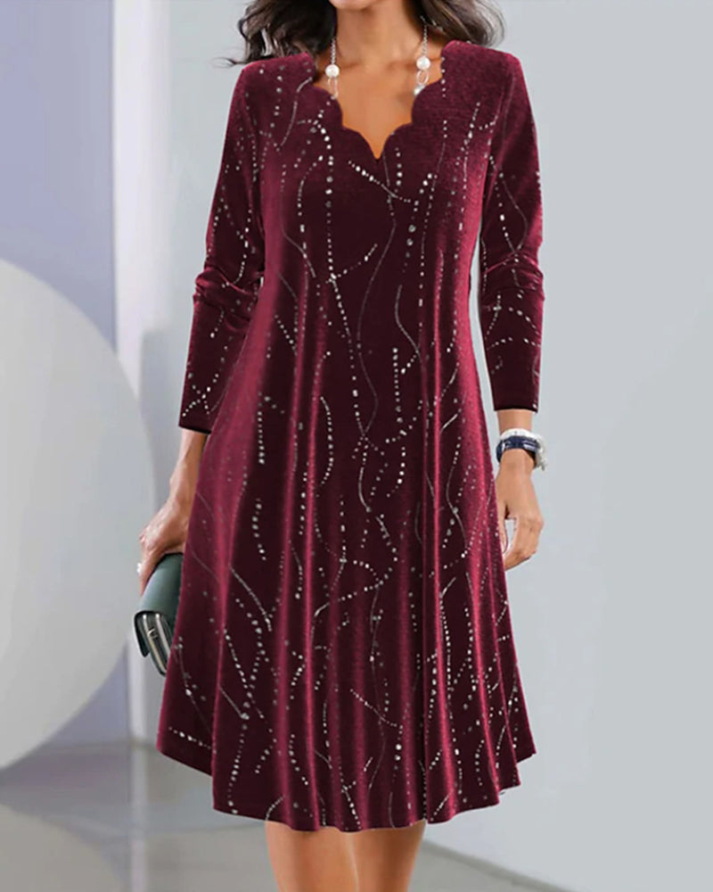 EP | Robe élégante à manches longues et décolleté en V
