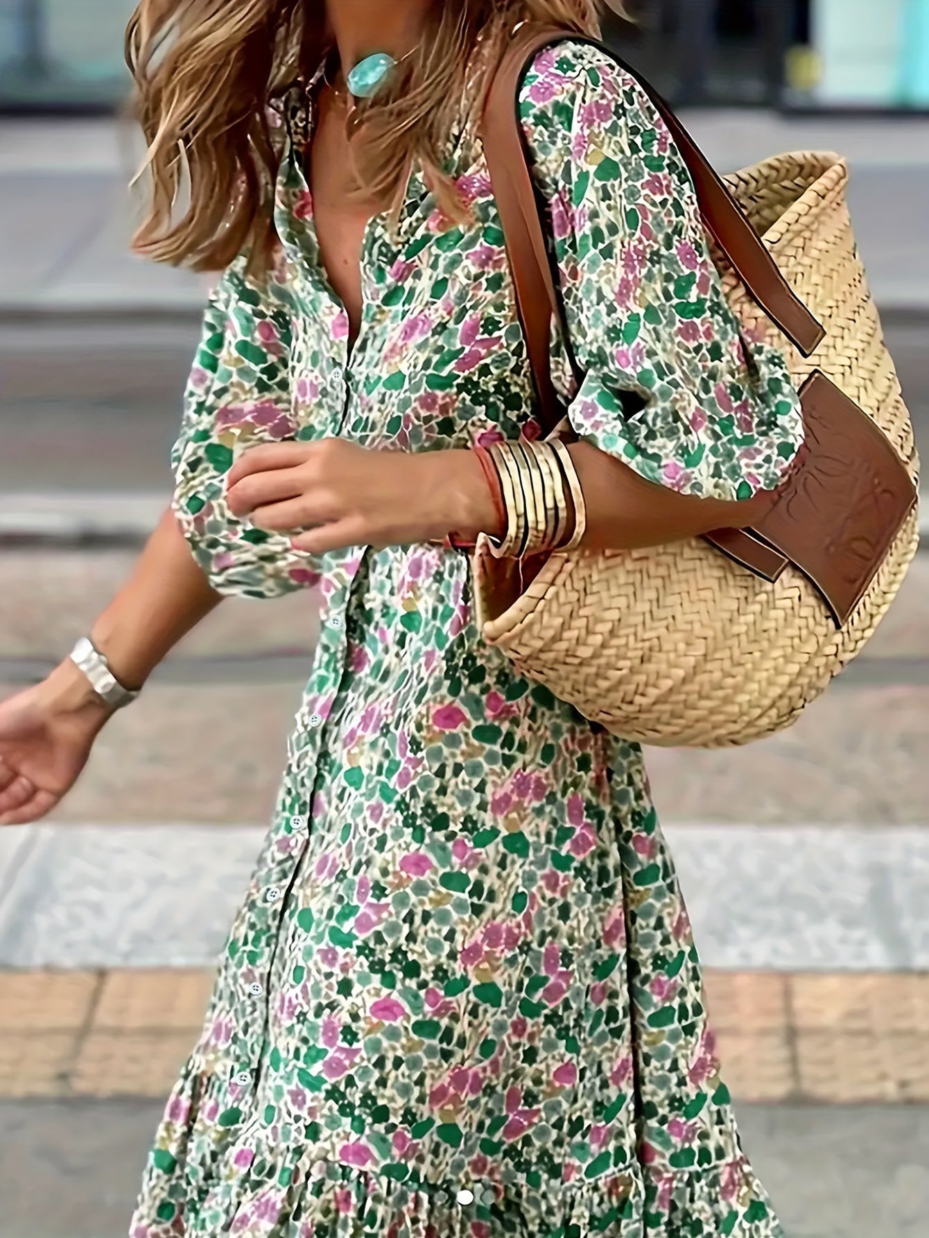 EP | robe midi verte élégante pour femmes